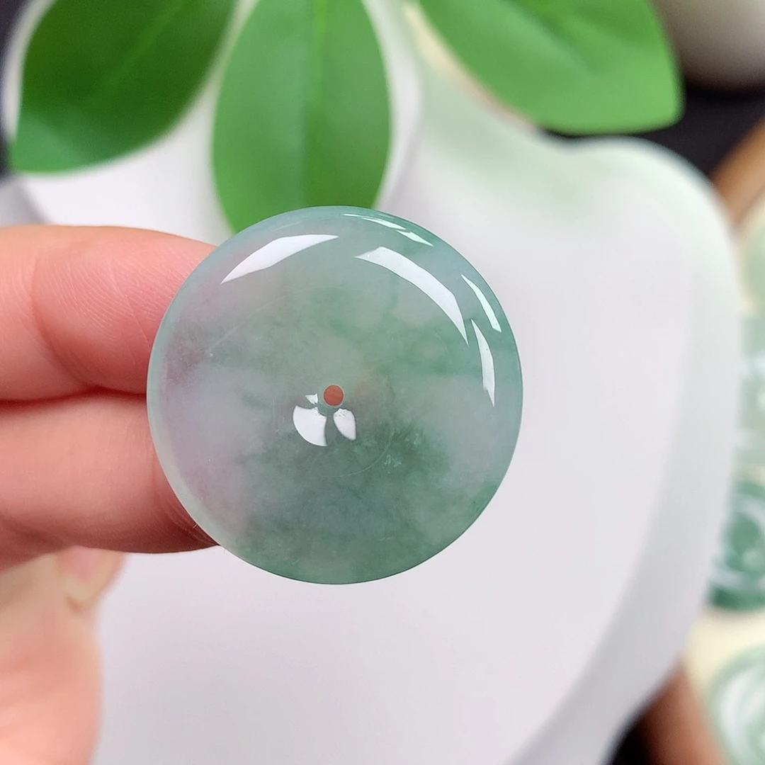 颈饰未镶嵌翡翠平安扣 26.7x4.8mm