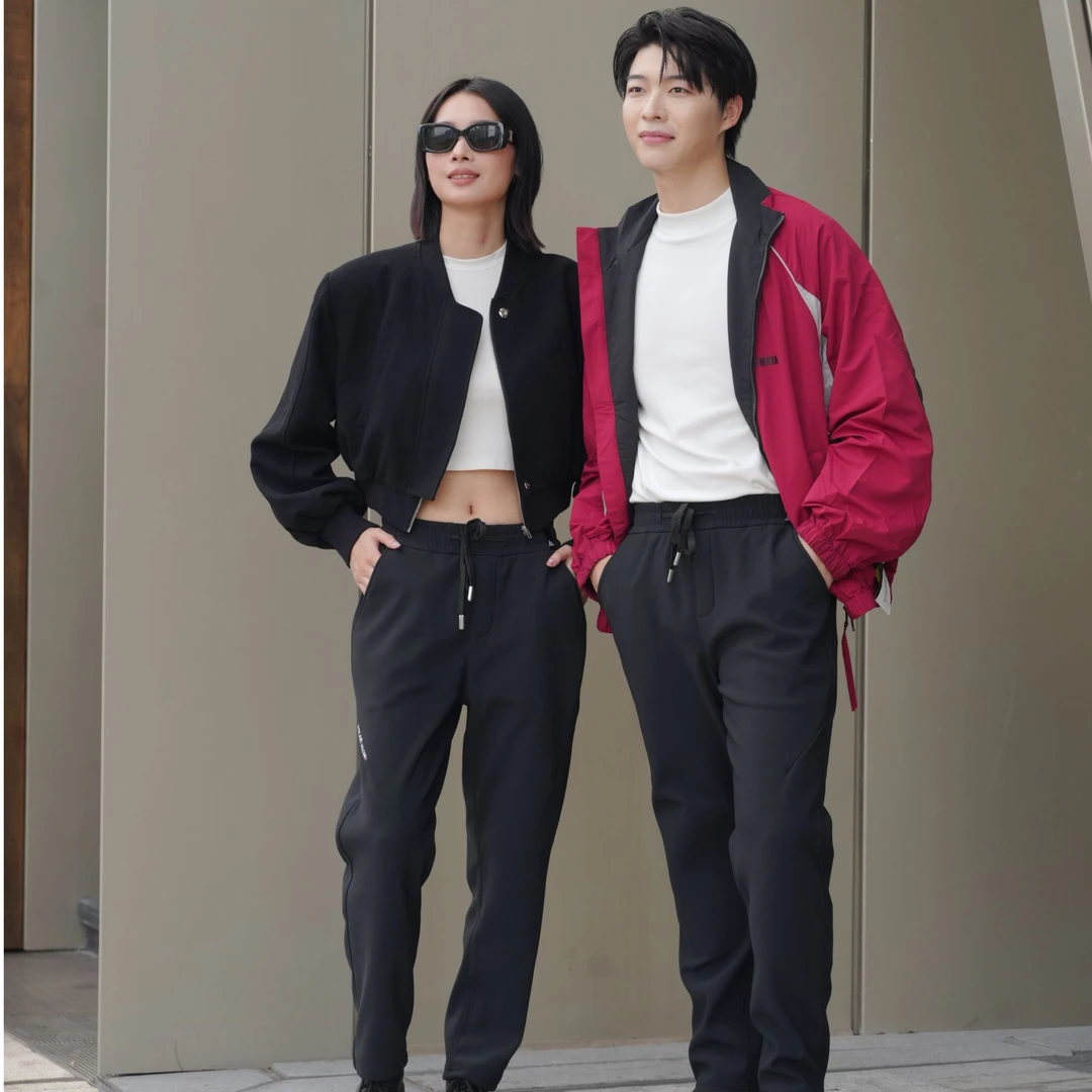 黑科技【芯片光膜锁温】防寒防风中腰加绒纯色冬季保暖裤情侣款