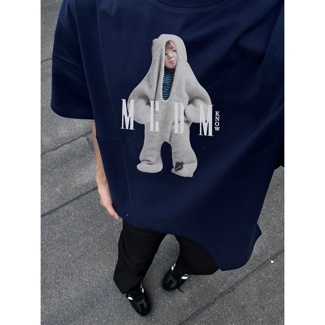 ME DMKNOW国潮纯棉重磅印花帅气欧美短袖小众ins休闲t恤男女