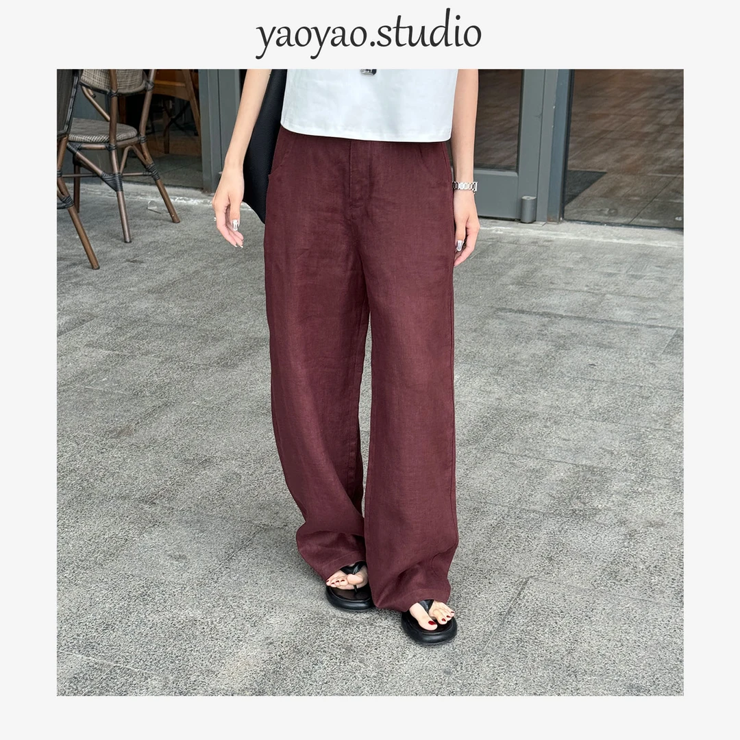 【瑶瑶】夏季新款上新时尚休闲百搭减龄亚麻裤YY12450