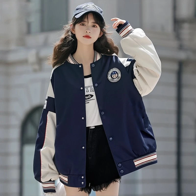 美式复古棒球服女2025春秋学生休闲夹克上衣宽松高级感超好看外套