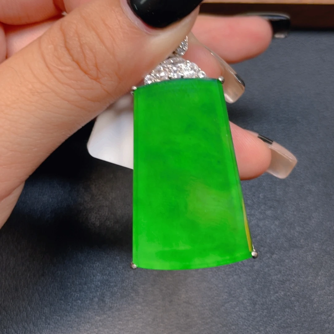 翡翠银S925镶嵌挂件hjj
