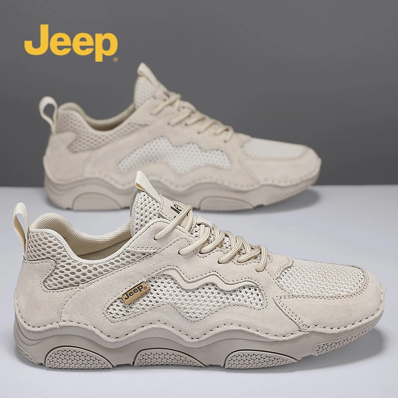 Jeep吉普男鞋2025春季新款劳保鞋厚底耐磨防滑运动休闲鞋工装靴男