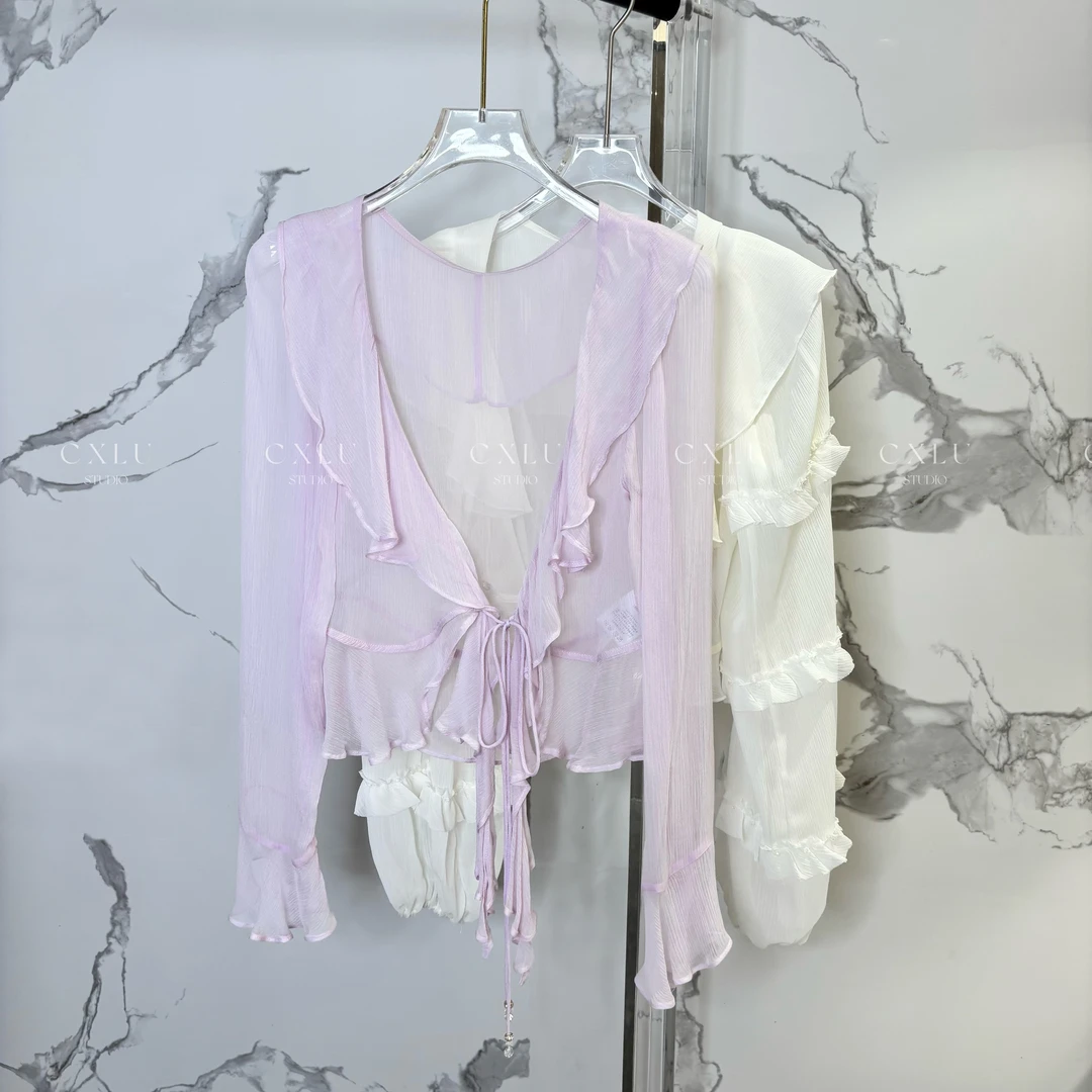 原创系列 柔软百搭精致浪漫桑蚕丝开衫2637