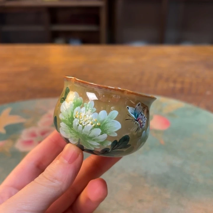 柴烧纯手工手绘陶瓷