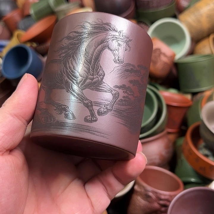 紫砂茶杯全手工紫砂主人杯