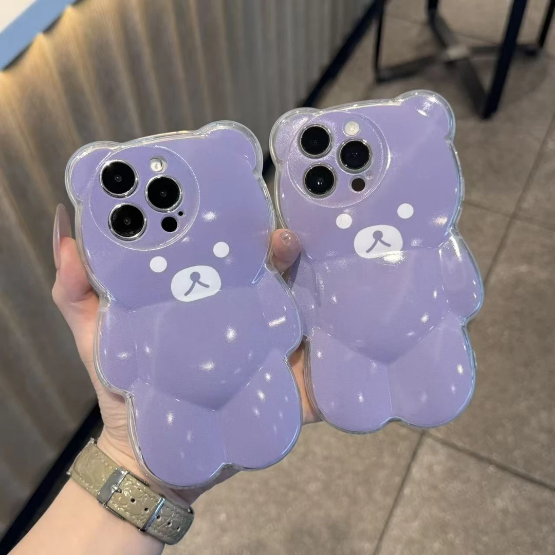 奥菲顿紫色小熊适用iPhone17/16promax小熊手机壳15苹果14plus/13