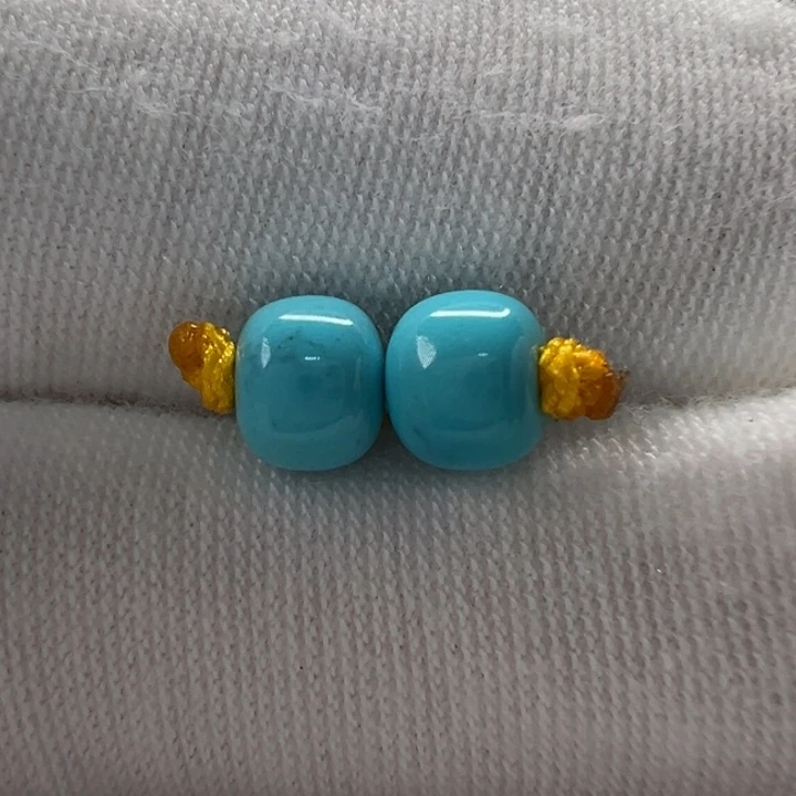 绿松石未镶嵌老型对珠 5.8mm