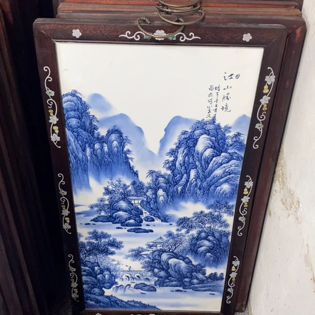 瓷片86*46*1景德镇瓷板画柴窑烧制