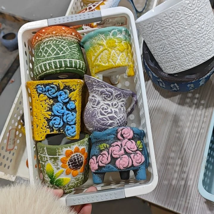 红陶吸水透气的白陶花盆凑满12发货