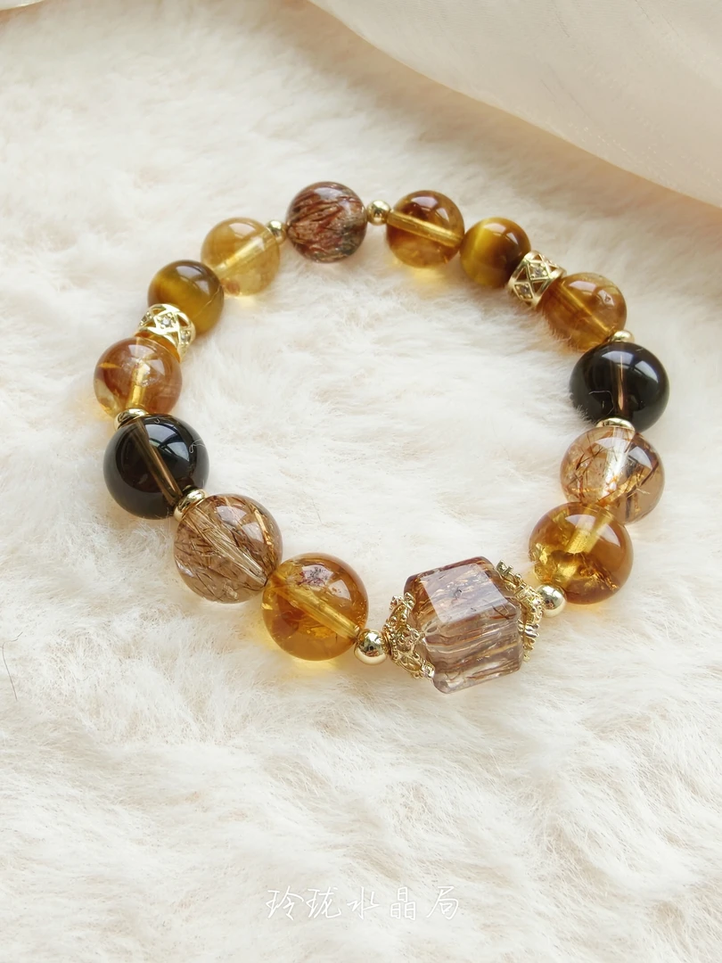 【日出金山】黄塔晶虎眼石茶晶招财手串