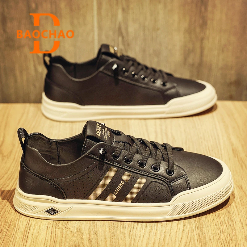 板鞋男鞋春季2025新款网红爆款软底百搭运动休闲皮鞋子男士豆豆鞋