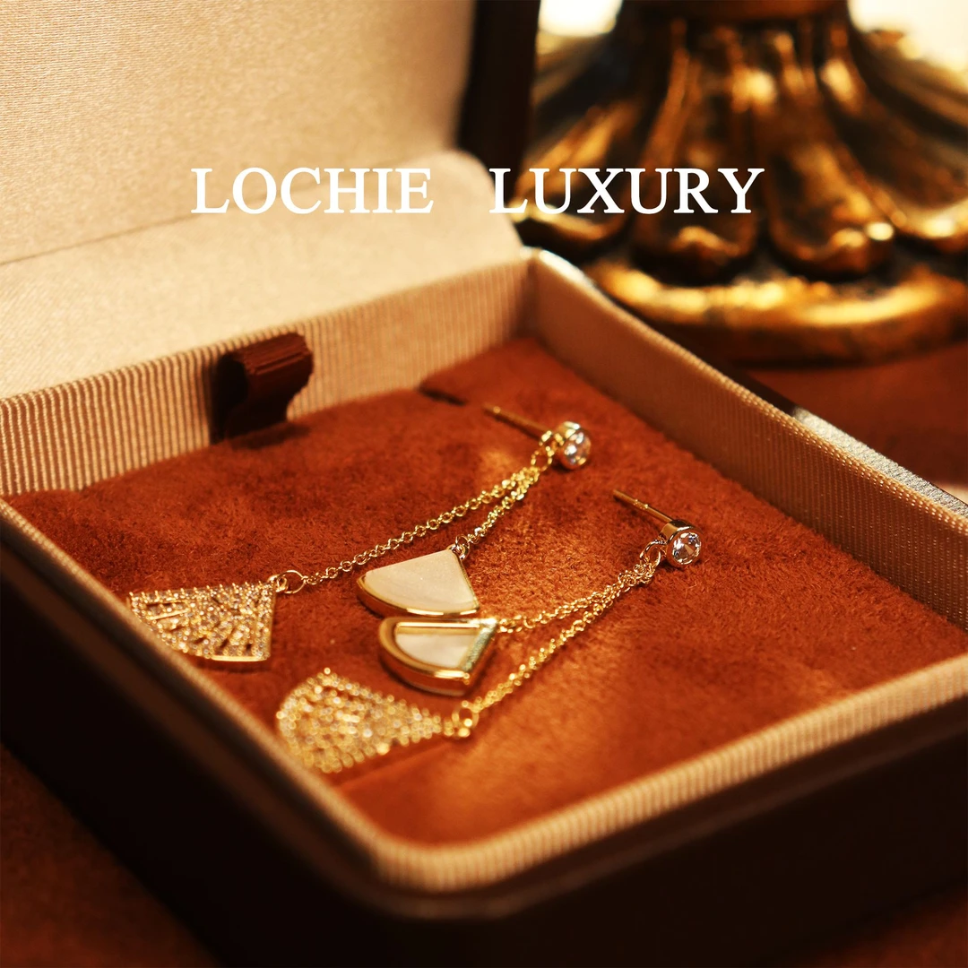 黄铜锆石耳饰 K046【枝雨繁华】轻奢简约银杏叶吊坠锆石耳钉