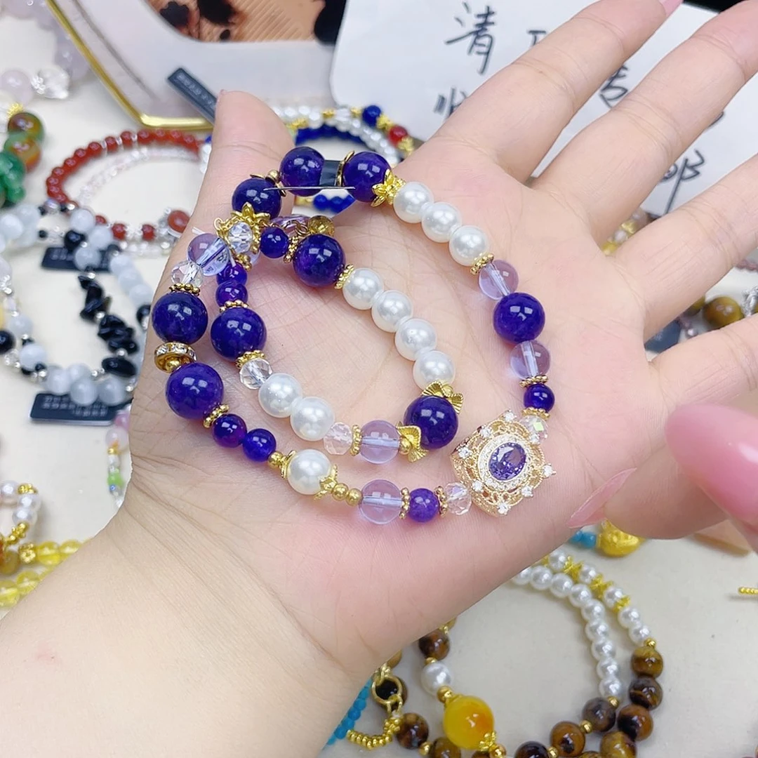 手饰针钠钙石银S925镀金镶嵌