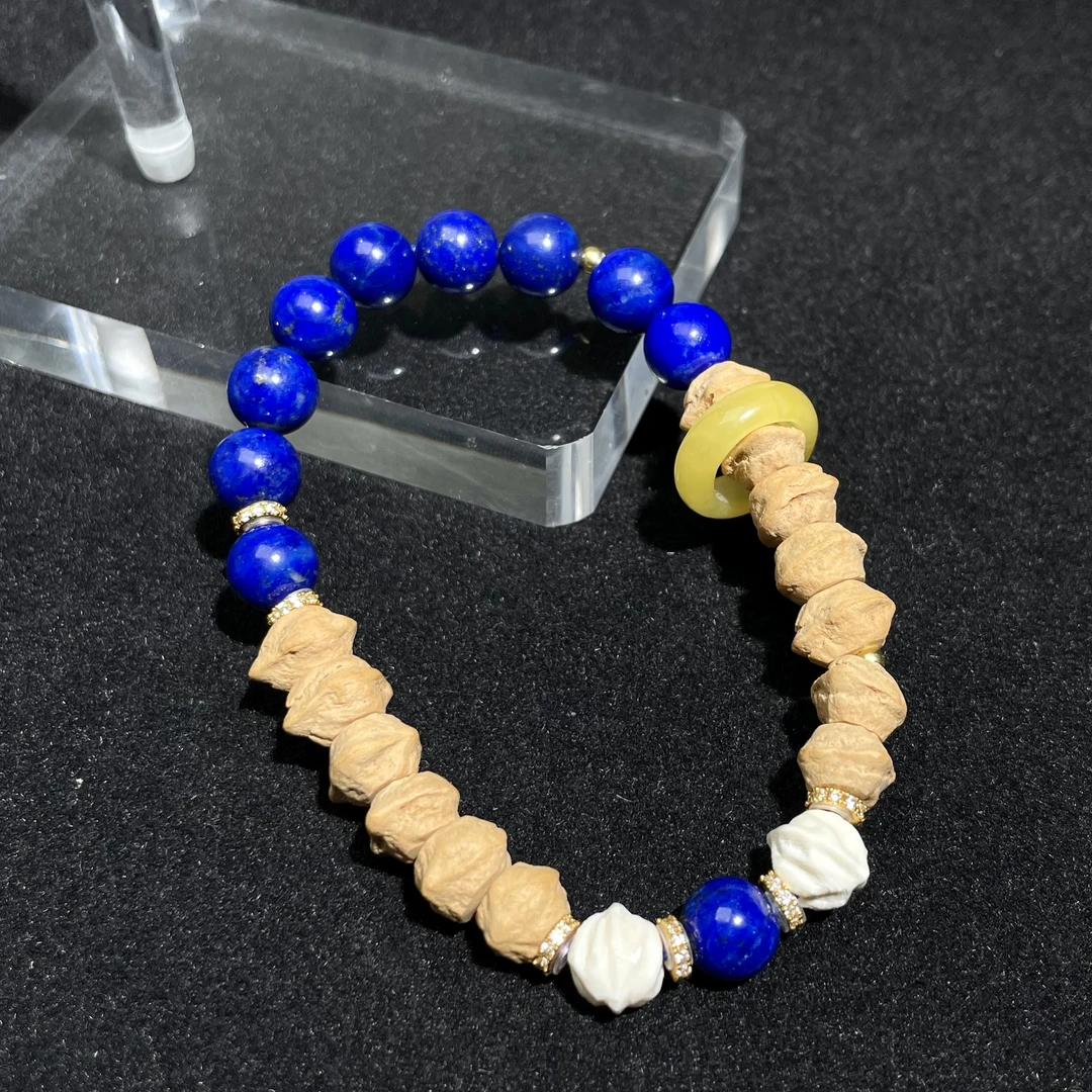 青金石百香籽蜜蜡设计款手串 KT24110904