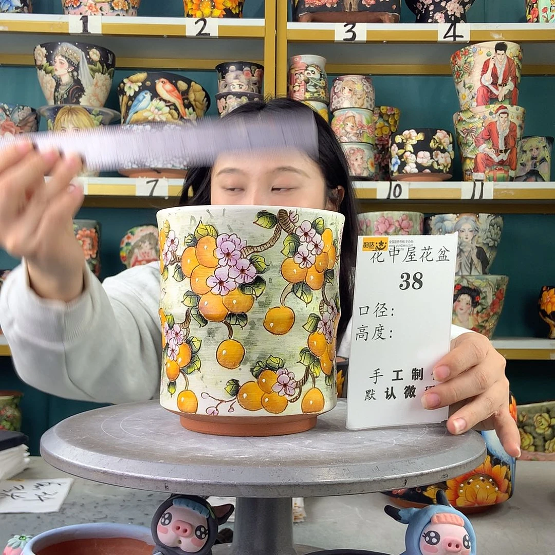 陶景德镇手工花盆38