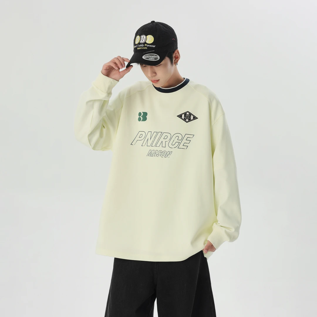 春秋季卫衣青少年时尚潮流简约百搭圆领套头国潮休闲运动长袖卫衣