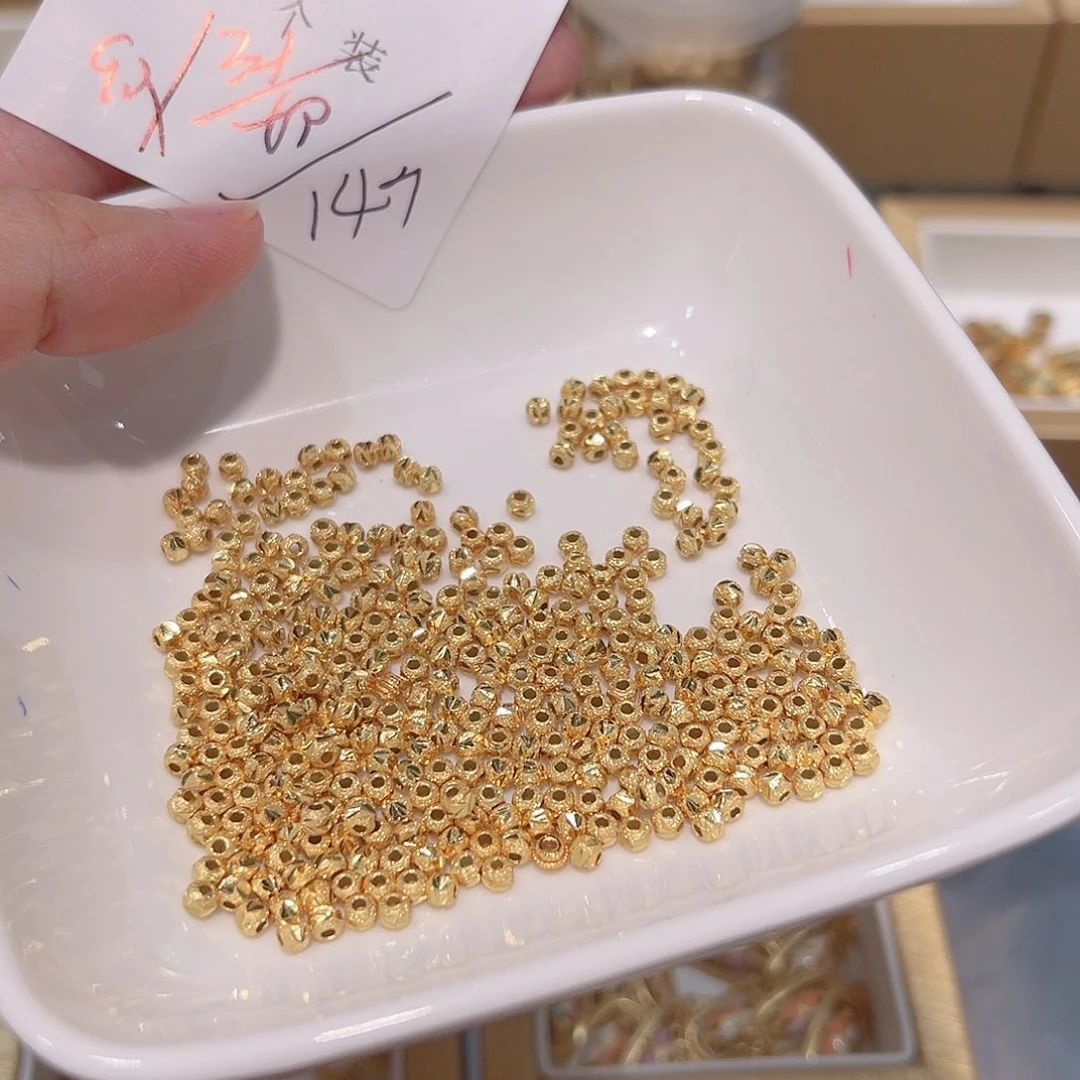 水晶珠宝半成品银S925镀金镶嵌76 。