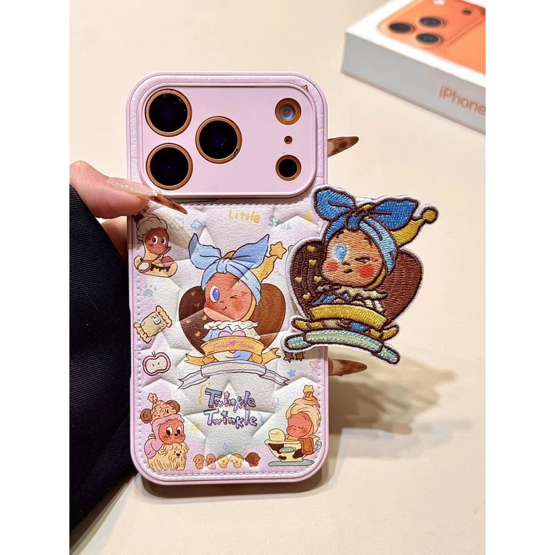 可爱睡帽星星男孩刺绣折叠支架适用苹果17promax手机壳15iphone16