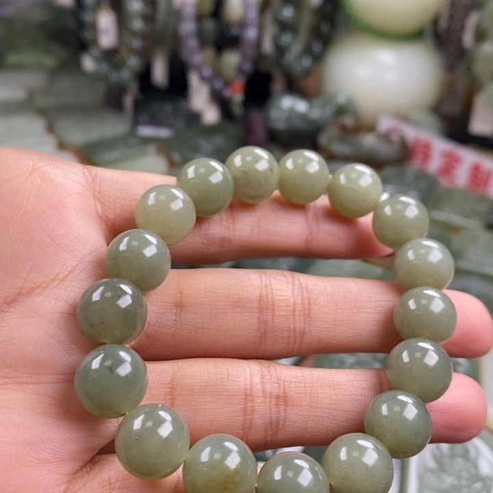 和田玉（糖玉）未镶嵌手链卡12手串