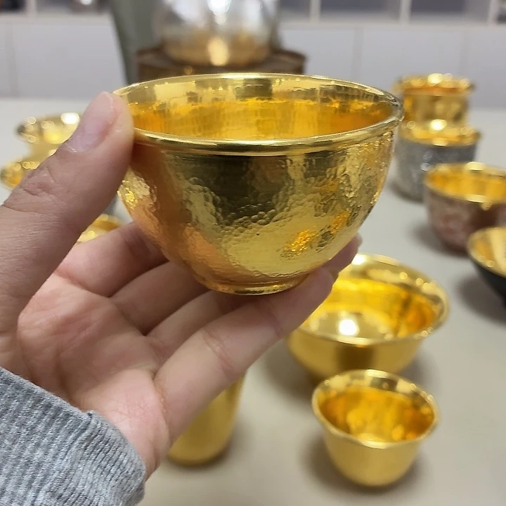 16李小鹤里外金足金4克鸡心杯100毫升