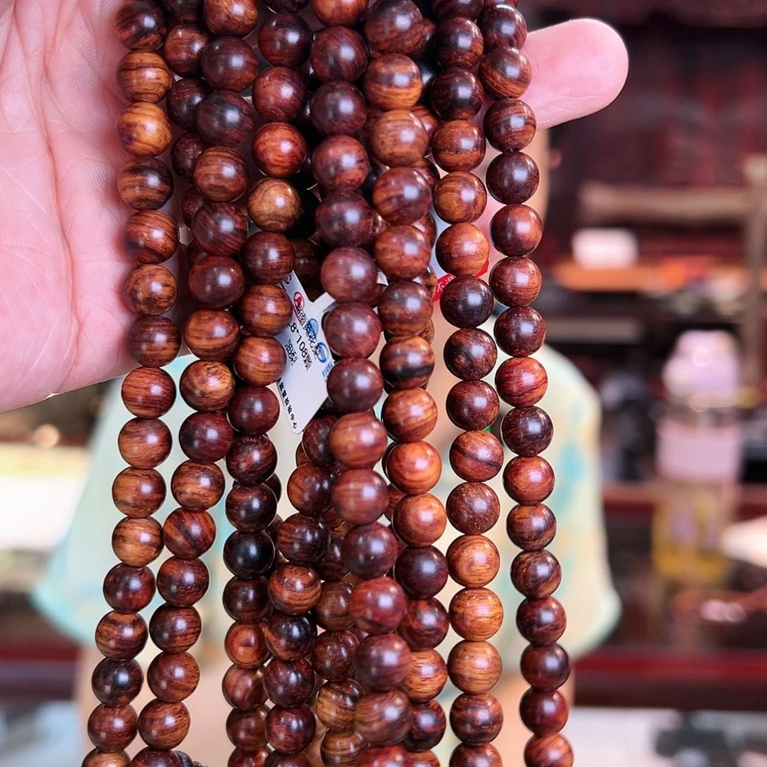 黄花梨/降香黄檀手串/手链0.8×108油梨老料