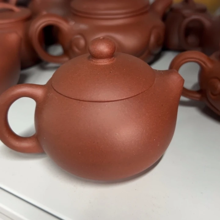 紫砂茶案紫泥封釉西施180cc