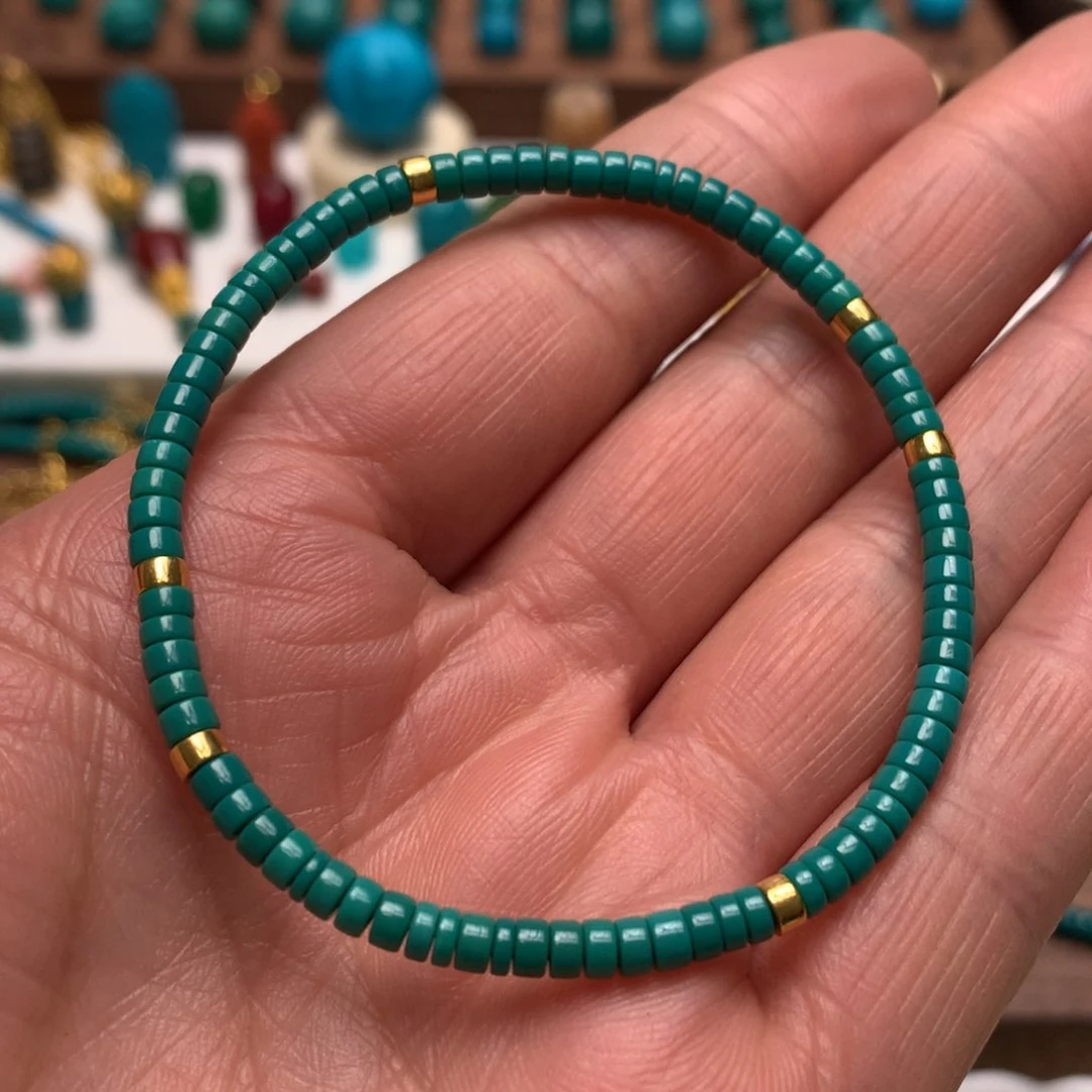绿松石手串18K金镶嵌