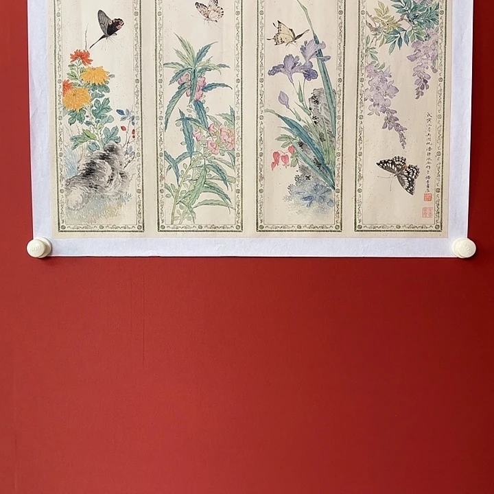 国画吴老师潘老师合作