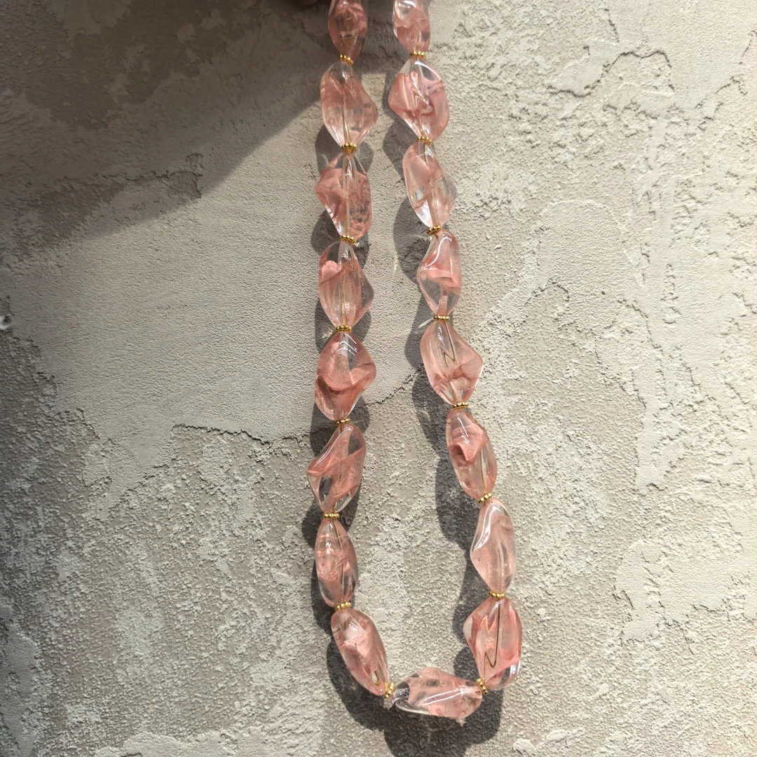 B223粉色冰块手作款项链
