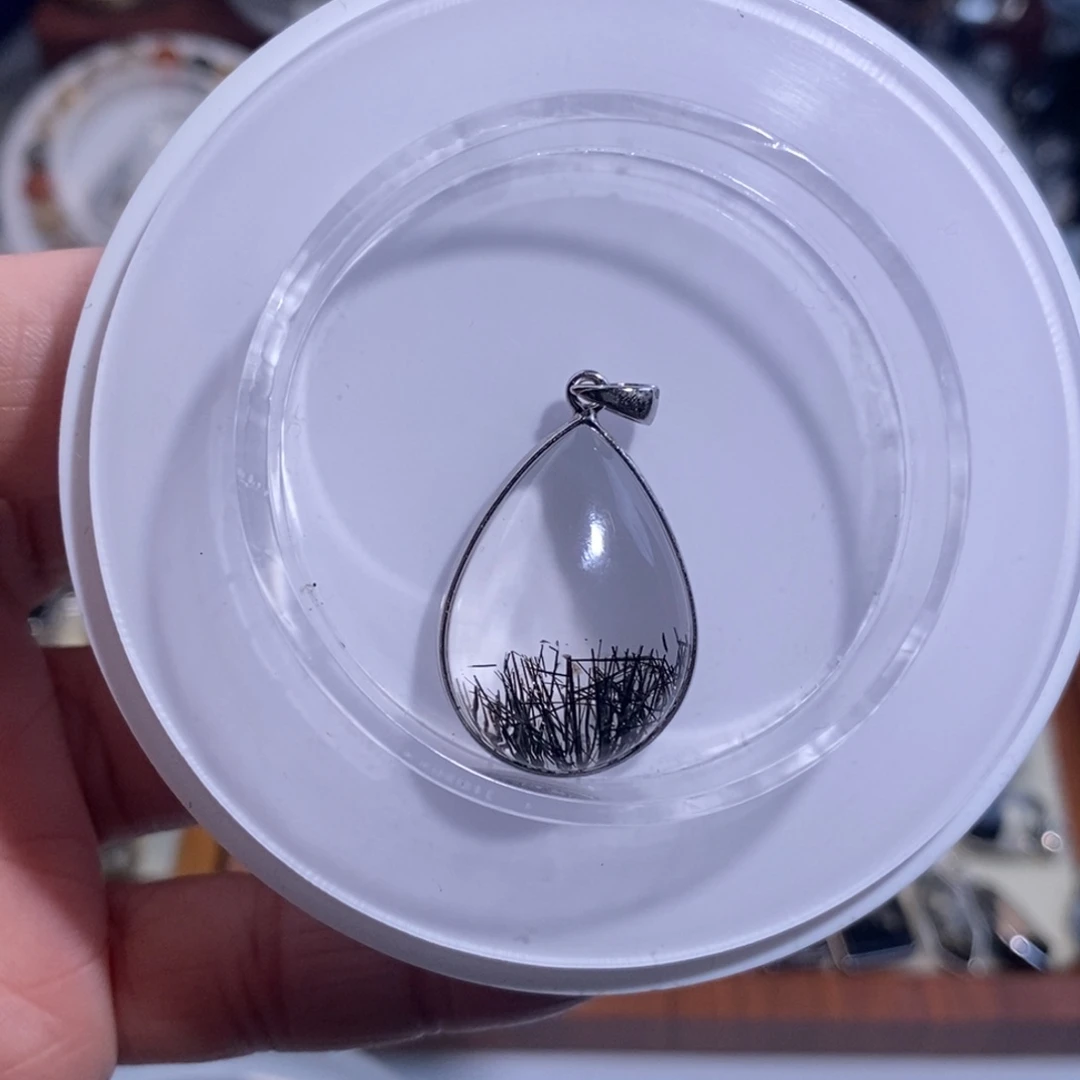 水晶手链未镶嵌黑发晶聚宝盆水滴30×19×9全净体