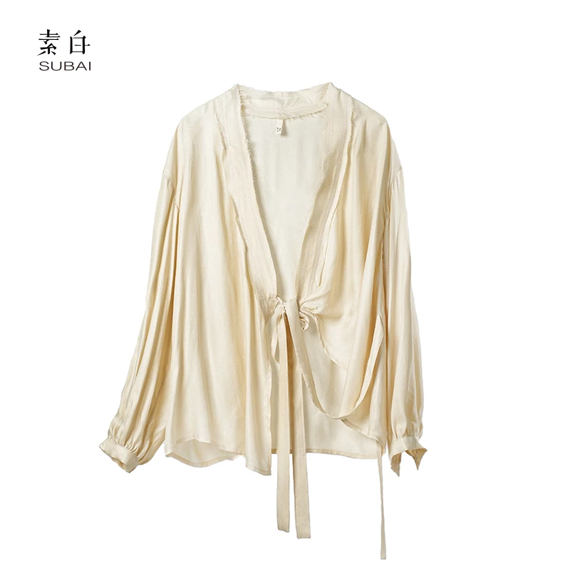 素白设计师【日光漫】M01648时尚百搭外搭开衫衬衫