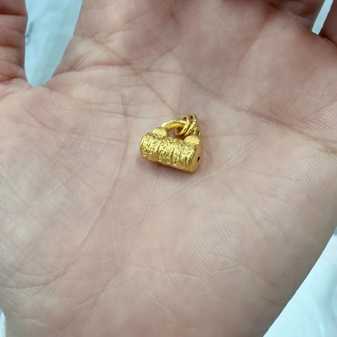 【金项链吊坠】锁坨黄金吊坠5G足金999盘缠金好配件百搭首饰
