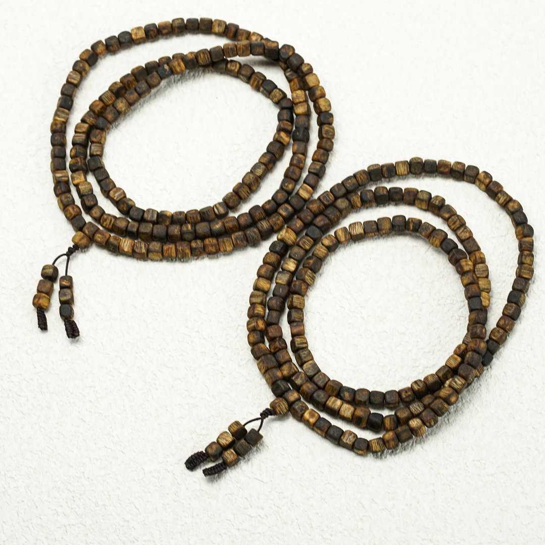 沉香海南绿奇楠九分沉方糖长串 多样性发货发其一约6mm18g+