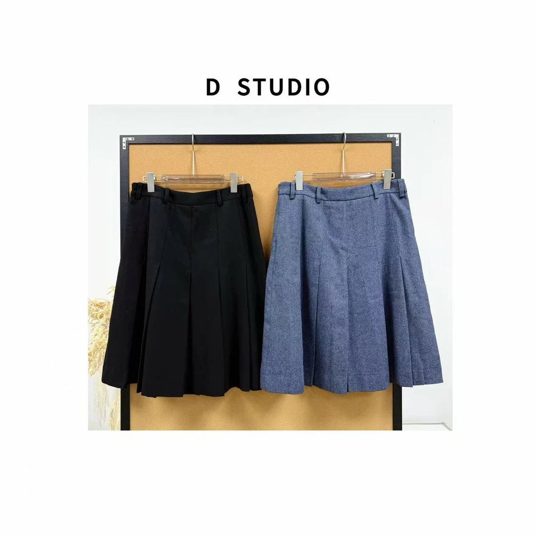 D STUDIO 两色中长款百褶半裙 D3249