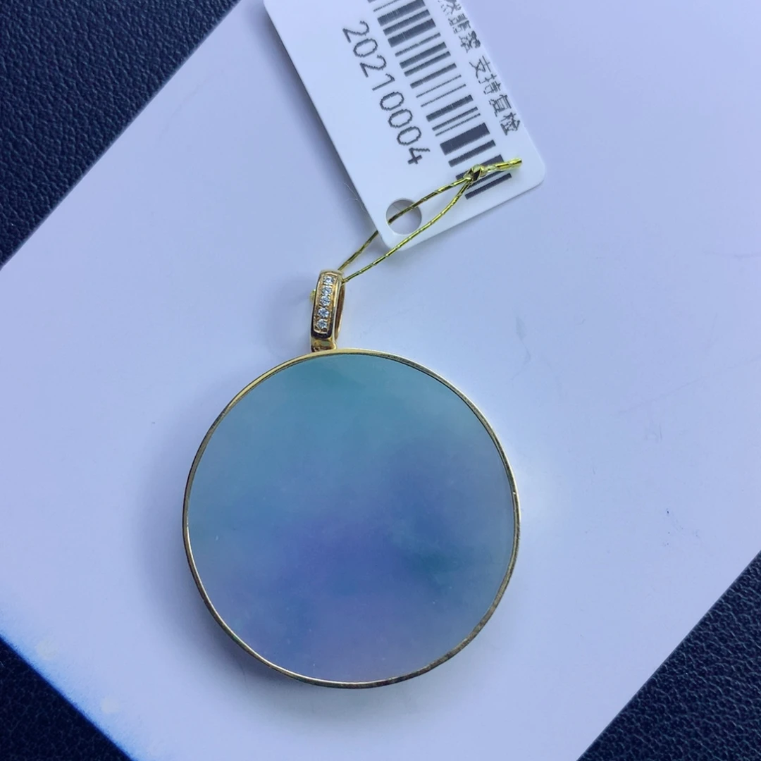 翡翠未镶嵌颈饰无事牌