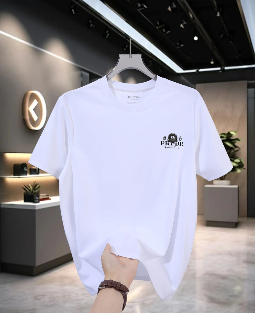 【100支液氨丝光长绒棉】潮流夏季圆领舒适简约百搭短袖T恤男装