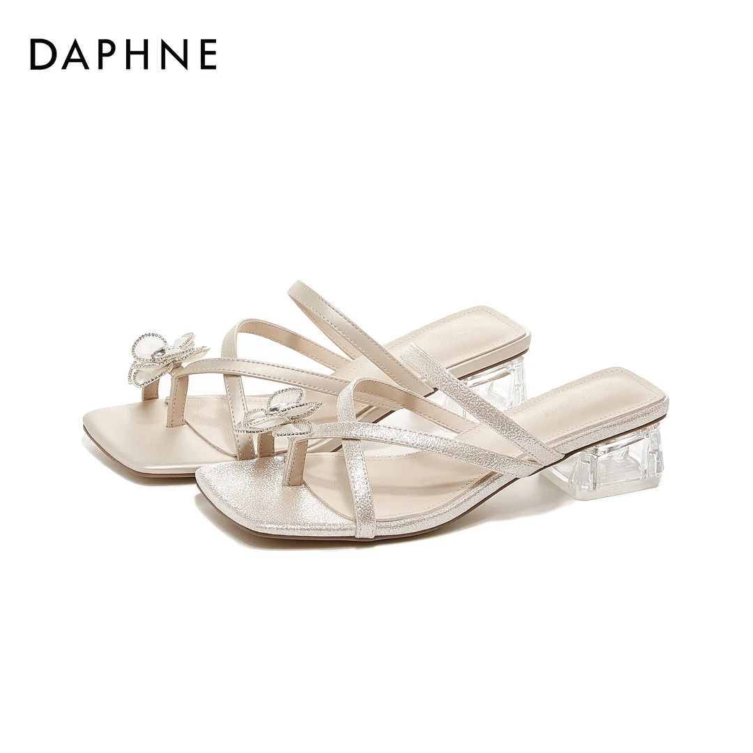 达芙妮新款鞋夏季百搭时尚舒适粗跟气质女鞋3174