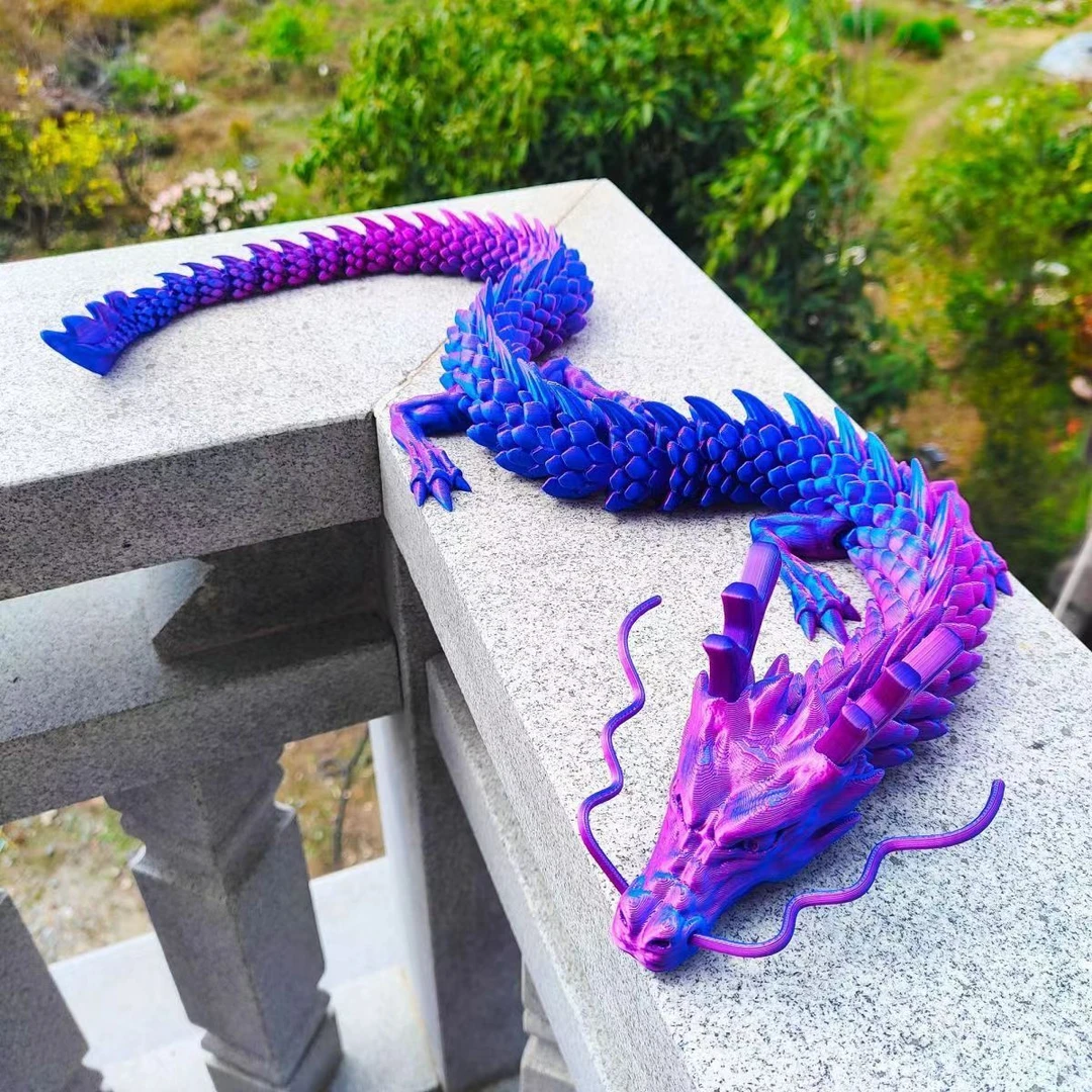 3d打印中国龙玩具全身关节可动大号创意居家摆件真神龙模型