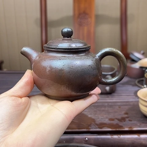戬谷龙窑坭兴陶柴烧茶壶