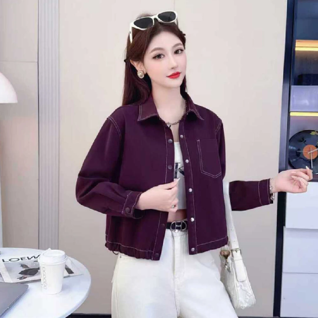 2655#【衣长53】加绒休闲风短款耐磨女长袖短外套女装洋气春季网红