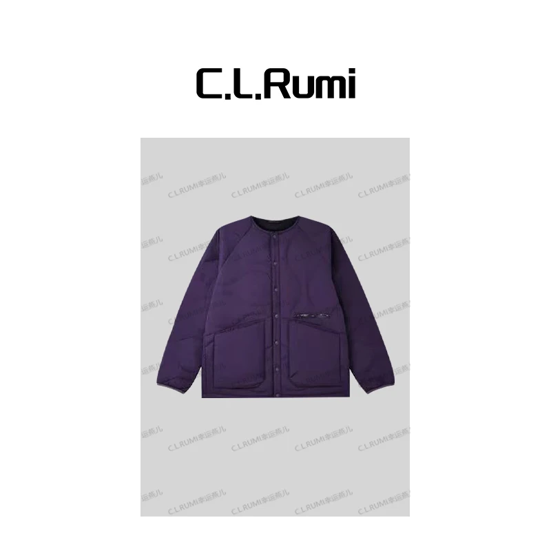 【Rumi精选】"静暖鹅”25秋冬宽松保暖双面绗缝圆领鹅绒羽绒服7152wt