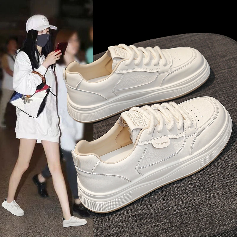 【3厘米】爆款超火小白女鞋女款2025春季新款百搭休闲板鞋春款白鞋
