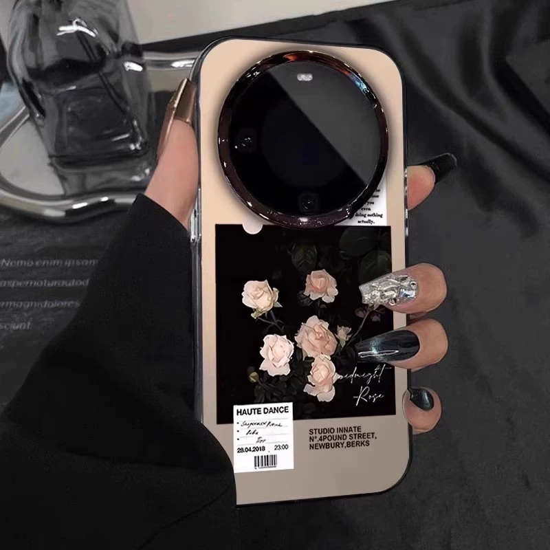 彩绘标签玫瑰适用华为mate80pro手机壳新款mate80时尚Mate70Pro+