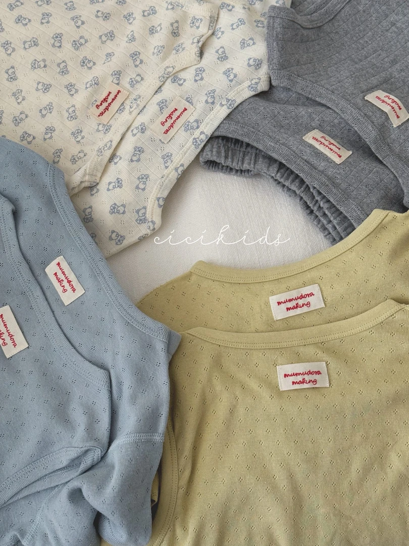 ciciA类纯色舒适透气呼吸背心短袖款家居服套装