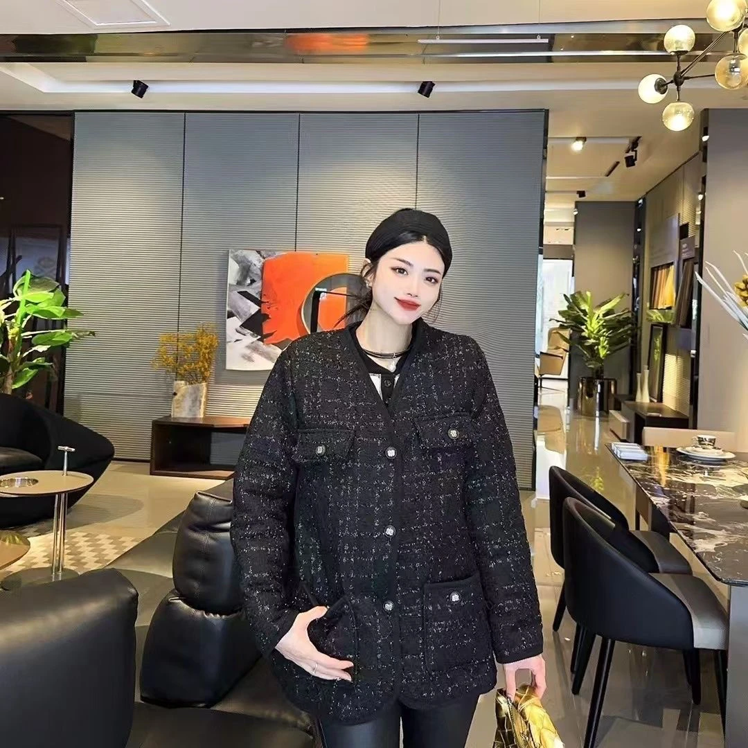 【小香风外套】大码洋气名媛女2025春秋法式气质显瘦加棉小香风外套