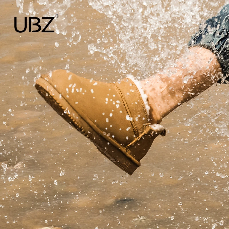 UBZ防水雪地靴女一脚蹬2024新款加厚浅口短靴面包鞋冬季加绒棉鞋