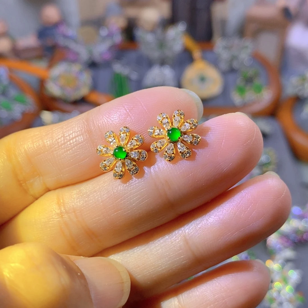 颈饰银S925镶嵌翡翠