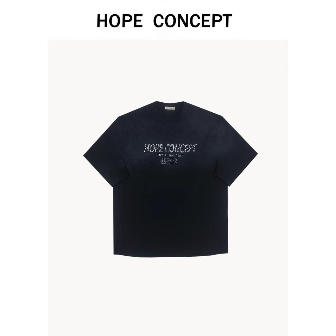 25140#HOPECONCEPT超酷接头风字母印花宽松休闲短袖