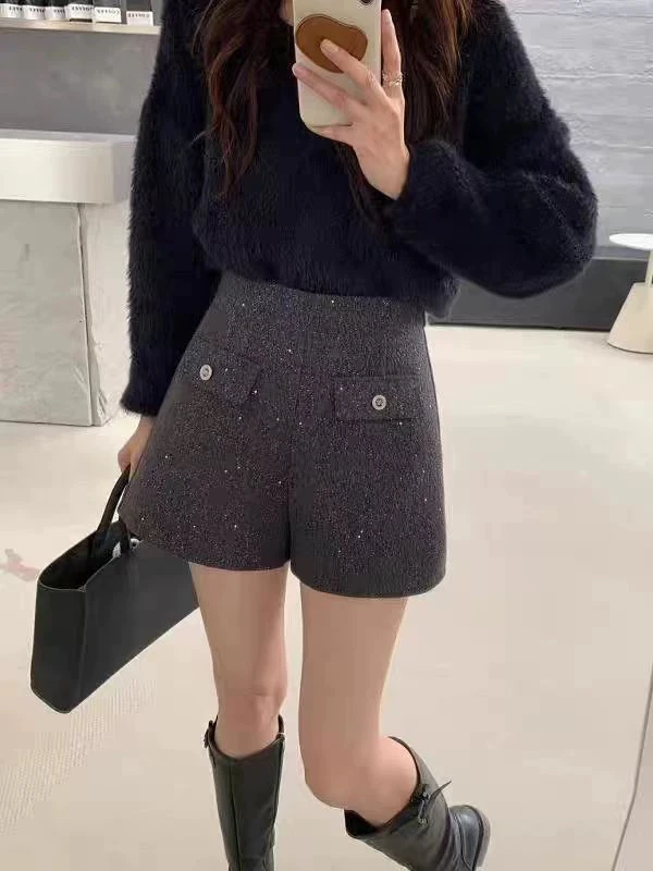 叮咚一布高腰时尚百搭显瘦短裤